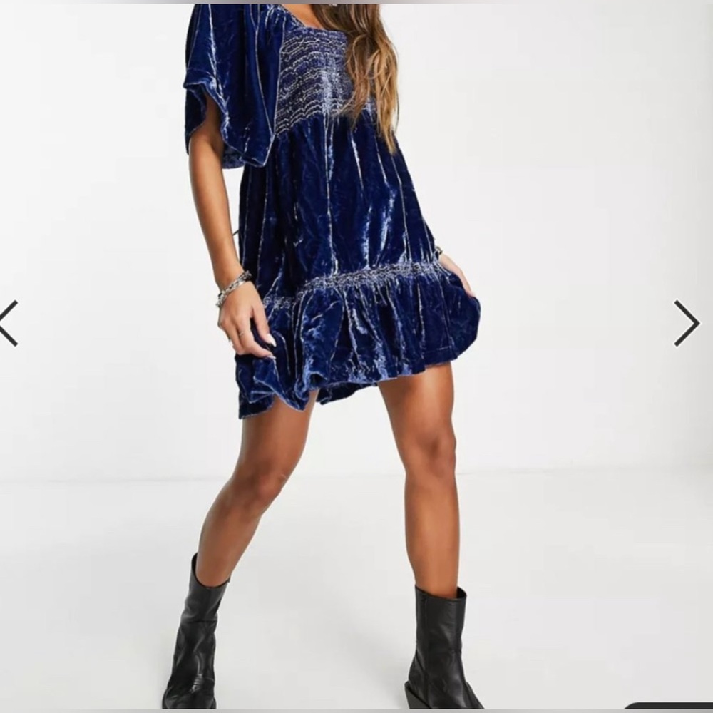 Free People Easy to Love Velvet Mini Dress